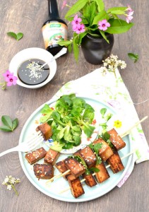 Brochettes de tofu marinées au Kelpamare